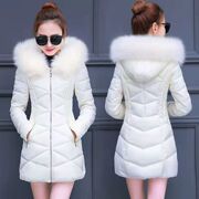 冬季棉衣女中长款大毛领，韩版修身加厚棉袄宽松大码外套潮