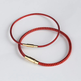 红绳本命年情侣款手链转运珠防水钢丝，手绳串3d硬金黄金饰品替换绳