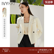 ivykki艾维2023秋季女士短款小西装外套常规，西服休闲百搭上衣