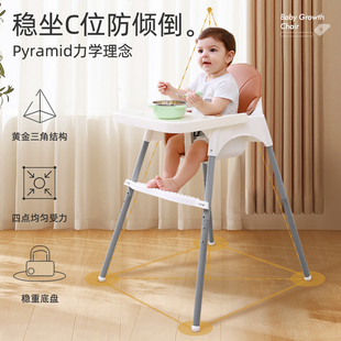 婴儿餐桌椅吃饭家用宝宝餐椅儿童，饭桌凳子便捷式，座椅多功能成长椅