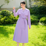美妃紫色小个子气质洋气高端风衣外套女2023年春秋设计感女装