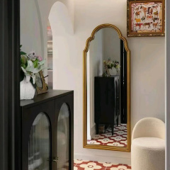 法式艺术设计全身镜服装店壁挂试衣大镜子家用玄关过道装饰入户镜