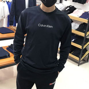 北美CK Calvin Klein男厚OS宽版简约时尚圆领长袖T恤打底单穿