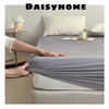 促纯棉直条纯色，衍缝床笠保洁垫床褥垫子衍缝枕套三件套纯色单品销