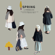 韩版儿童条纹长袖卫衣洋气，20024春装休闲宽松娃娃，衫女童时尚上衣