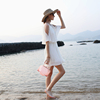 白色三亚旅游穿搭女装泰国海岛度假连衣裙女套装小个子海边沙滩裙