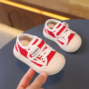 幼儿学步鞋春秋0一1-3s岁男婴儿软底鞋子女透气包鞋儿童帆布