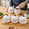 日式手绘陶瓷调味罐家用调料盒组合套装厨房用具油盐罐子辣椒油罐