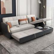 免洗科技布北欧(布，北欧)沙发床两用可折叠客厅小户型网红带收纳转角多功能
