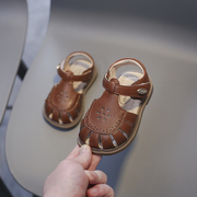 女宝宝凉鞋夏季款包头软底学步鞋公主鞋镂空婴儿鞋子1一3岁女童鞋