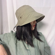 日系山本风工装复古渔夫帽，前长后短遮阳女士防晒适合圆脸的帽子
