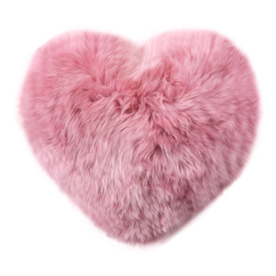 澳尊羊毛抱枕爱心靠垫羊毛，情人节礼物送女友，可爱心形抱枕含芯毛绒