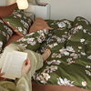美式田园花卉60支长绒棉被套床上四件套春季全棉纯棉贡缎床上用品