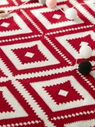 新年装饰喜庆结婚红色针织毯针织毯沙发毯午睡毯盖毯办公室装饰毯