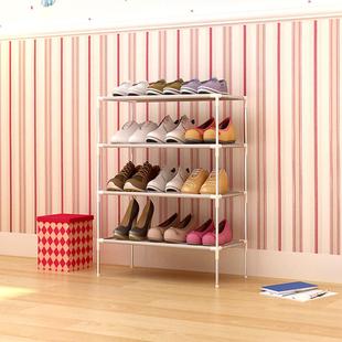 不锈钢多功能收纳置物架寝室鞋柜，韩国多层无纺布简易鞋架