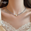 水晶天然珍珠项链女款2024高级感颈链轻奢小众锁骨链配饰