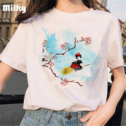Totoro T-shirt龙猫宫崎骏美式复古高街短袖T恤女半袖潮牌嘻哈INS