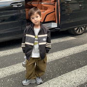 儿童外套男韩版秋季童装男童，帅气拼色字母，夹克衫宝宝棒球服
