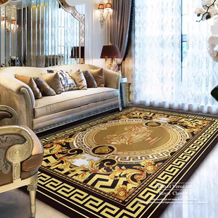 欧式奢华地毯客厅茶几卧室，床边复古美杜莎，地垫高级感美式沙发地毯