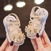女童凉鞋夏季可爱包头公主鞋防滑软底，防踢婴幼儿0-3岁宝宝学步鞋