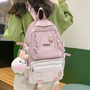 小清新书包女可爱韩版初中高中生双肩包女孩三到六年级校园背包