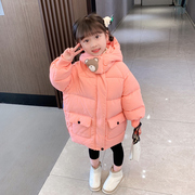 女童加厚棉衣外套2023儿童韩版中长款棉服女宝宝冬装羽绒棉?