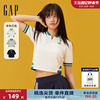 gap女装2024春夏亲肤柔软棒球，领撞色短袖t恤运动上衣873957