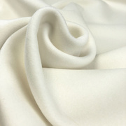 。尊贵纯白色进口高端双面羊绒布料秋冬加厚大衣服装面料羊毛呢