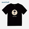 montbell日本夏季儿童男童女童，圆领t恤透气快干短袖小熊潮牌黑色
