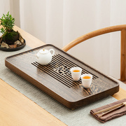 定制实木茶盘茶台家用日式功夫茶具整块鸡翅木，茶盘蓄排水式茶托盘