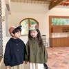 韩版童装男女儿童中性复古蝙蝠袖外套春秋宝宝童连帽短款风衣