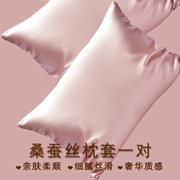 winssy真丝6a级枕套纯色枕巾22姆米桑蚕丝，双面防螨抗菌枕套一对装