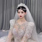 韩式新娘奢华水晶大气婚纱造型带额饰王冠唯美时尚旅拍头饰品