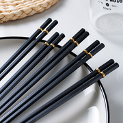 北欧ins合金筷子 家用高档长日式耐高温防霉滑尖头料理筷高级套装