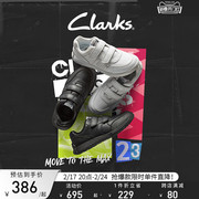 Clarks其乐中大童男童透气舒适小白鞋魔术贴简约休闲运动鞋