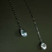 CHERISHED TONTONG巴洛克珍珠镶嵌天然石纯银腰链双层项链锁骨链