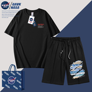 NASA GAVK2023春秋季百搭潮牌纯棉夏季男女同款运动修身套装