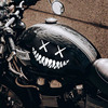 恶魔笑脸摩托车贴纸个性创意后电动车车贴车身后车窗装饰反光贴