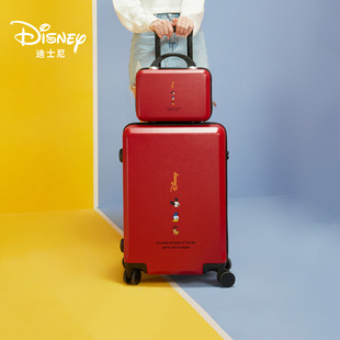 迪士尼行李箱女红色结婚陪嫁箱，一对子母箱24寸拉杆箱20出嫁旅行箱