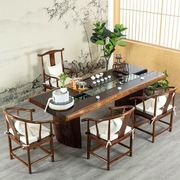 新中式古典田园实木循环流水，茶桌椅组合功夫茶台茶几休闲养鱼会客