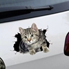 3D立体小猫汽车贴纸创意个性可爱搞怪猫咪遮挡车身车尾划痕刮痕贴