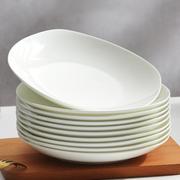 釉下彩纯白高骨瓷盘子家用方形菜盘餐盘碟子创意陶瓷深盘白瓷餐具