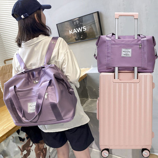 手提旅行包大容量女轻便待产包收纳袋短途行李袋，双肩折叠防水运动