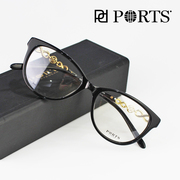 ports宝姿眼镜架全框女款超轻板材近视黑框眼镜，送凯米防蓝光镜片