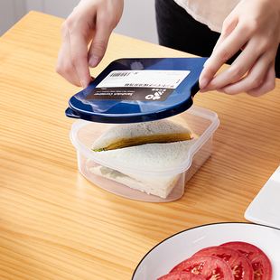 日式三明治便当盒可爱汉堡饭盒家用食物，带盖保鲜盒便携野餐外带盒
