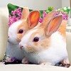 可爱兔子抱枕十字绣卧室沙发靠垫手工diy自己绣线绣动物图案