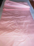 纯棉长条贡缎粉色白色牡丹提花口布料手工拼接被套按斤称贰