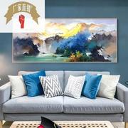 客厅装饰画现代简约沙发背后挂画定制纯手绘油画风景画卧室挂画