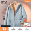 雪中飞加绒卫衣外套女春秋加厚2025新款爆款大码胖mm羊羔绒上衣PC