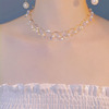 巴洛克天然淡水珍珠项链女夏轻奢小众高级水晶，珍珠颈链短款锁骨链